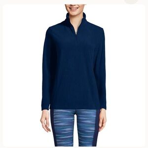 Lands' End Kids Quarter Zip Pullover Blue Long Sleeve Casual Top